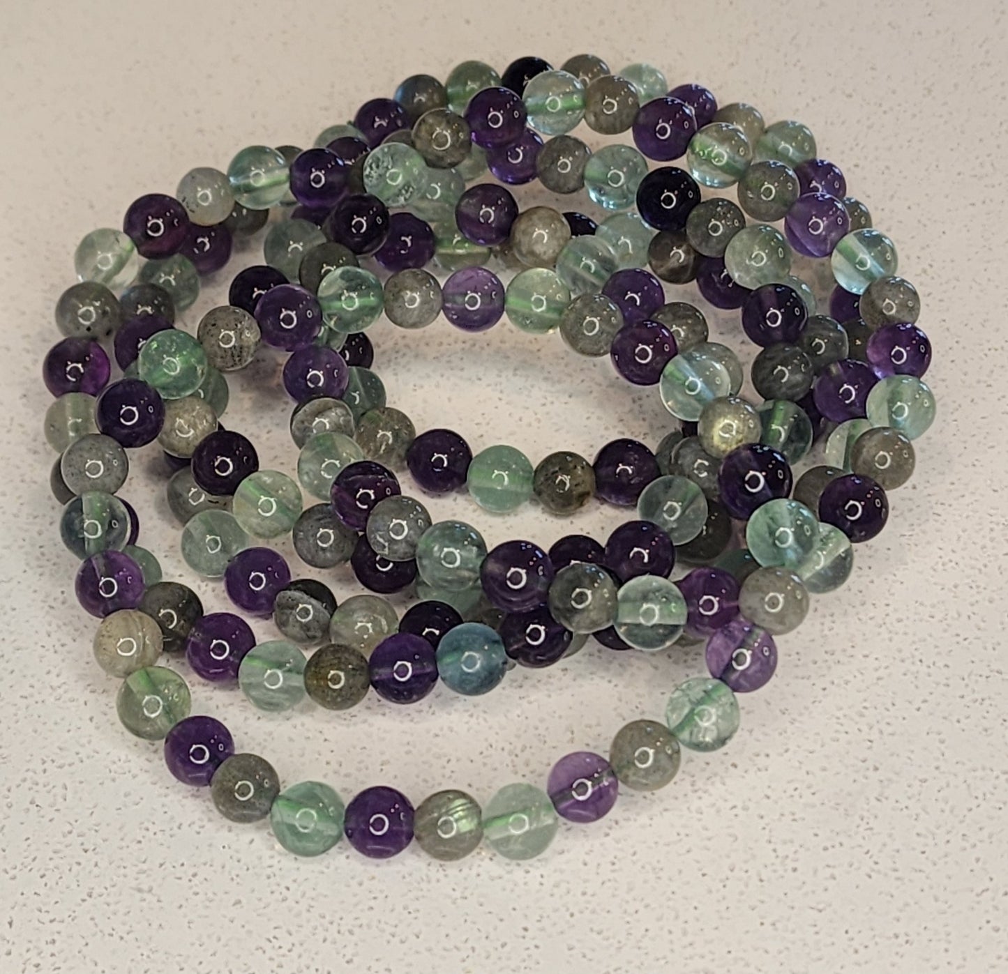 Crown Chakra Bracelet- Amethyst, Labradorite, and Fluorite