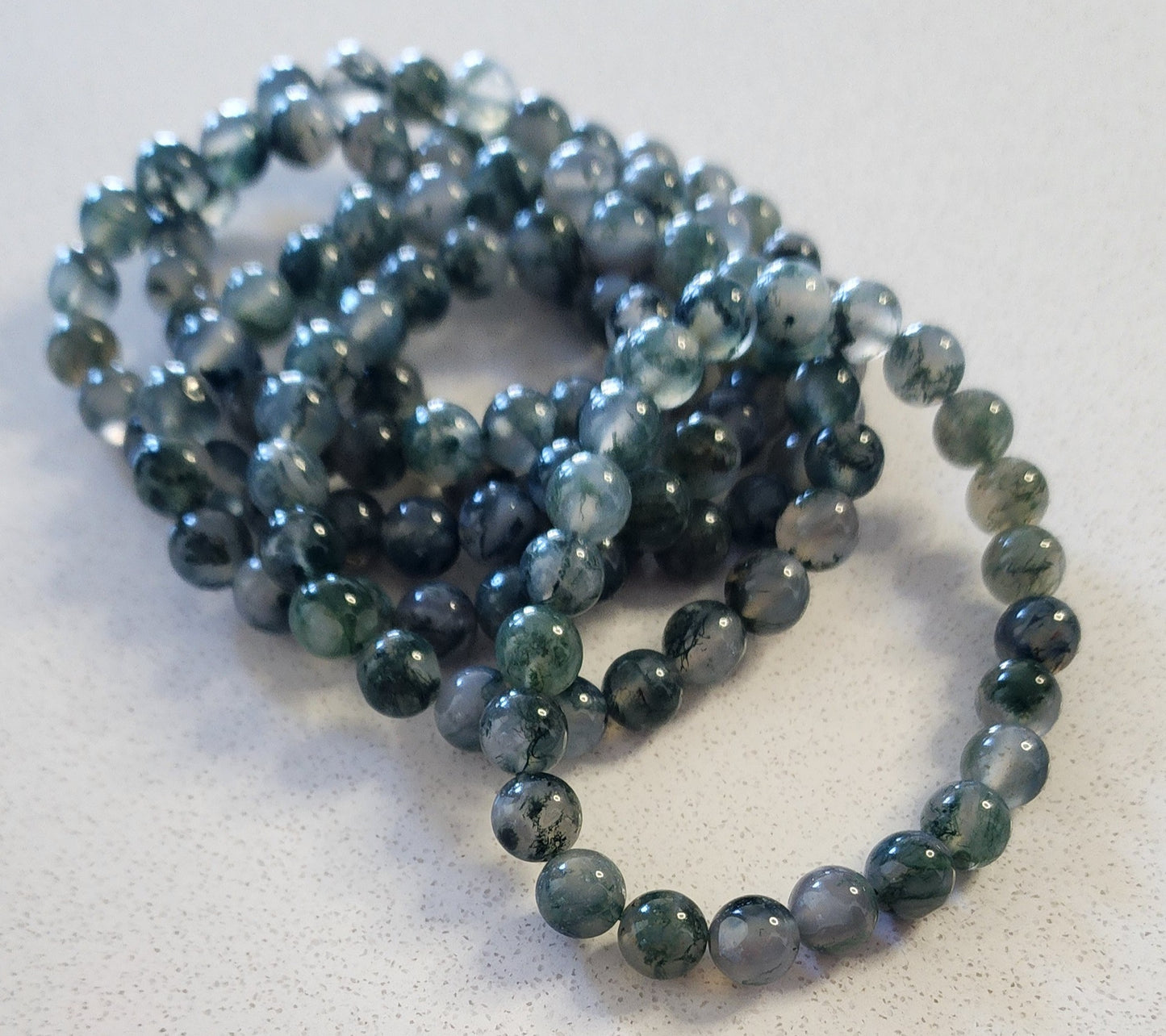 Moss Agate Bracelet- Focus, Success, Prosperity, Emotional Balance, Abundance