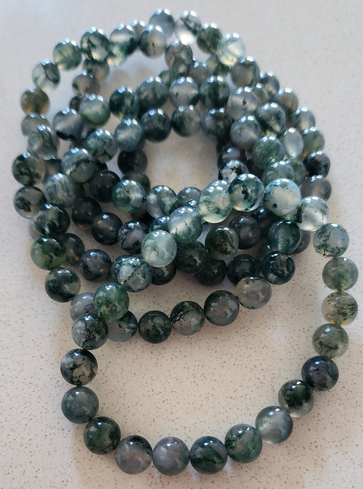 Moss Agate Bracelet- Focus, Success, Prosperity, Emotional Balance, Abundance