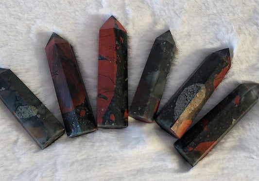 Bloodstone Tower Point- Good fortune, Intuition, Alignment, Good Mood