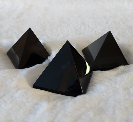 Black Obsidian Pyramid - Protection, Grounding, Healing, Strength, New Beginnings