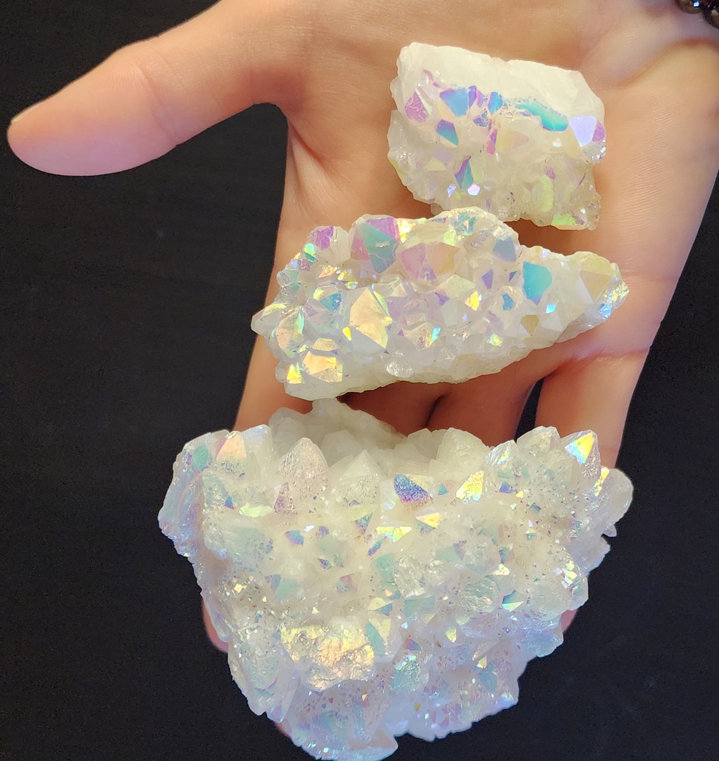 Angel Aura Quartz Cluster - Serenity, Spiritual Connection, Inner Peace