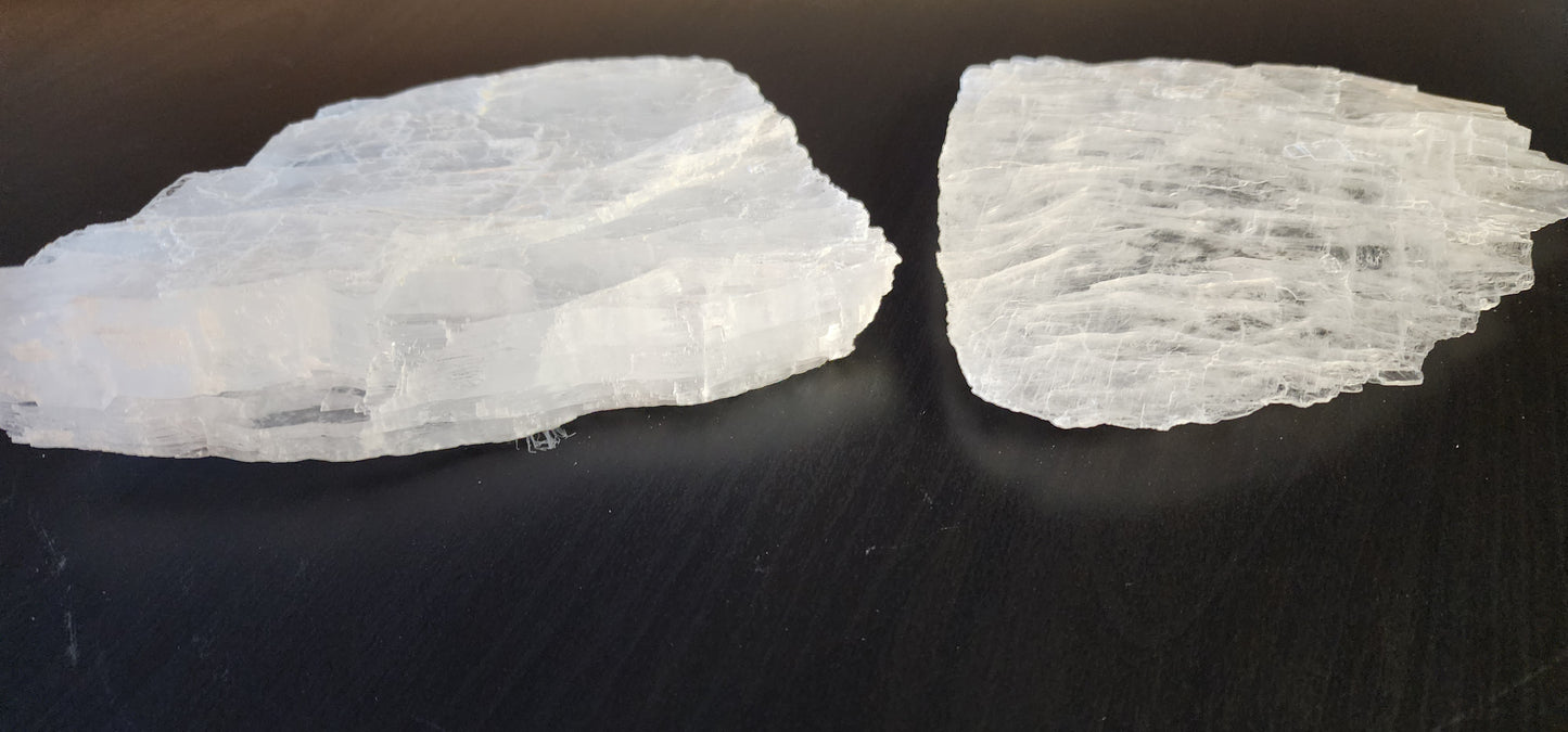 Selenite Raw Slab - Clarity, Peace, Cord Cutting, Energy Cleansing, Higher Consciousness, EMF, Protection