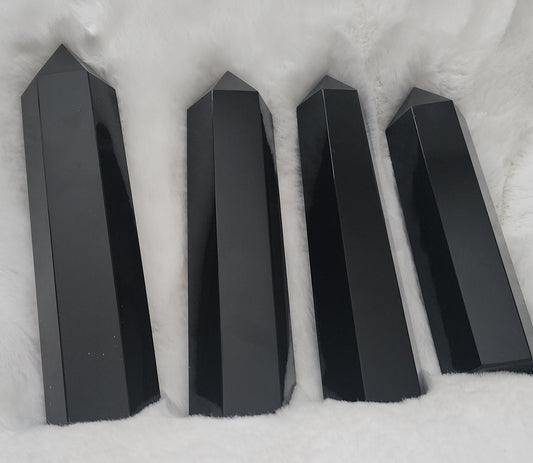 Black Obsidian Tower - Protection, Grounding, Healing, Strength, New Beginnings