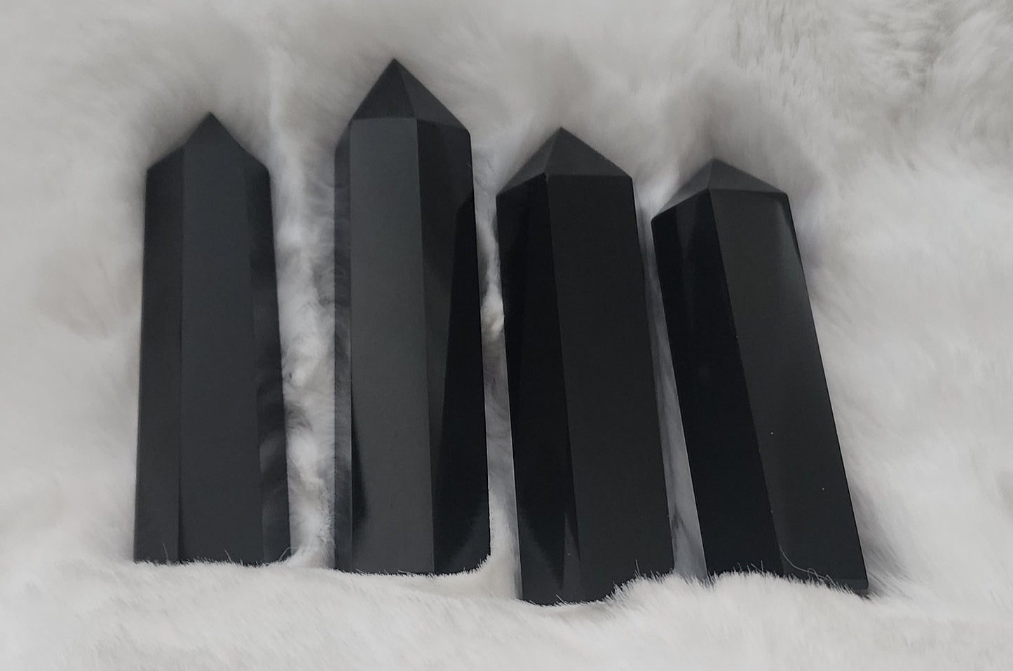 Black Obsidian Tower Point - Protection, Grounding, Healing, Strength, New Beginnings