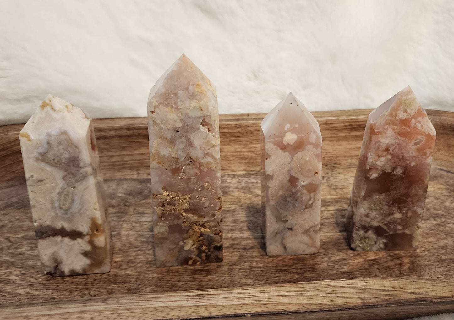 Flower Agate Tower Point - Personal Growth, Nurturing Energy, Feminine Power, Emotional Support