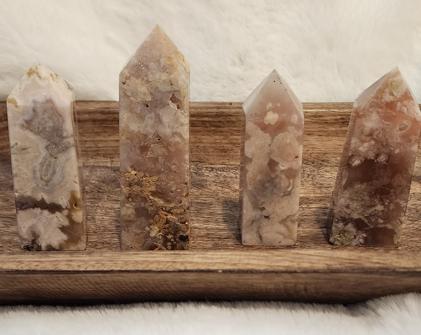 Flower Agate Tower Point - Personal Growth, Nurturing Energy, Feminine Power, Emotional Support