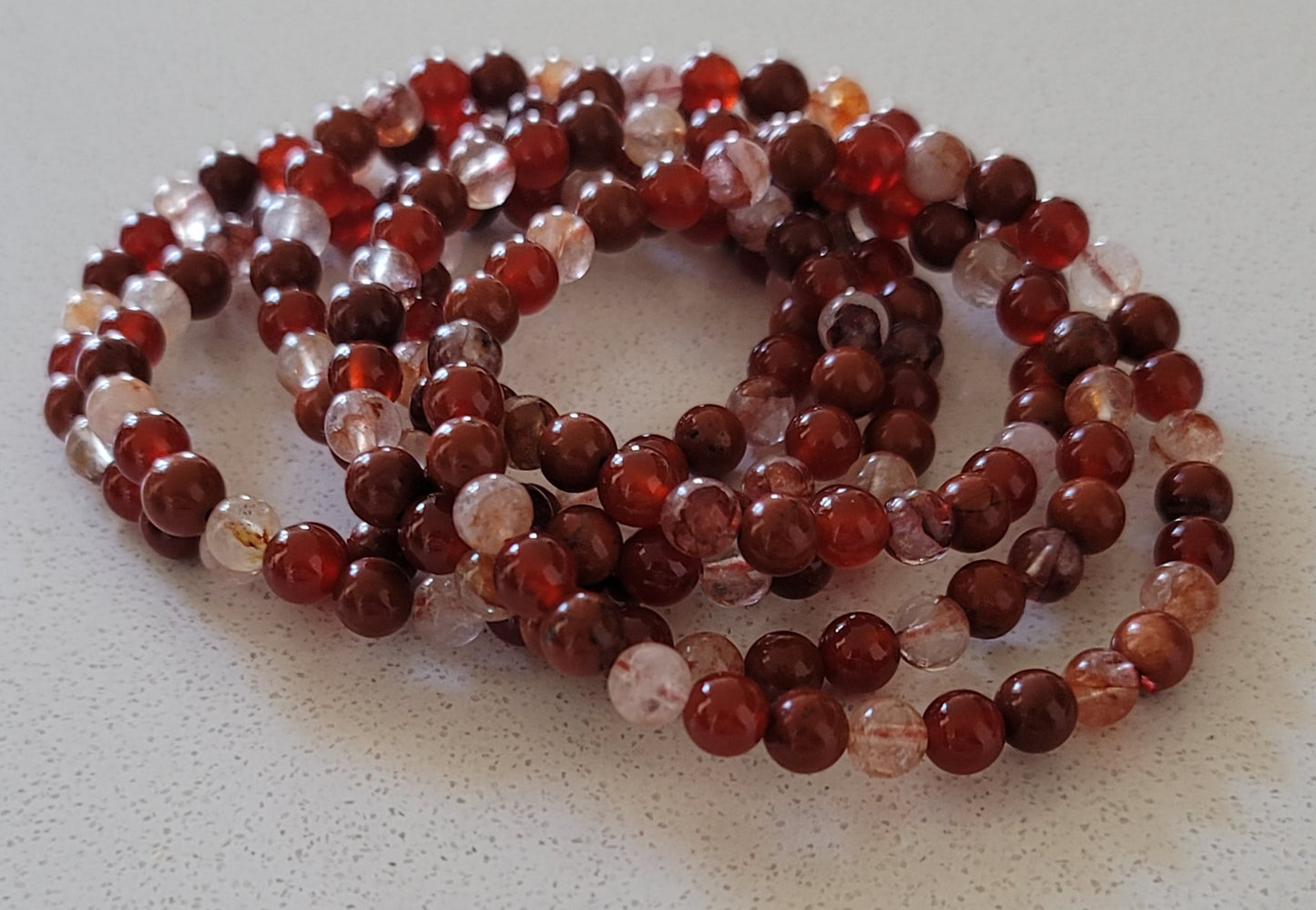 Root Chakra Bracelet- Carnelian, Red Jasper, and Hematoid.